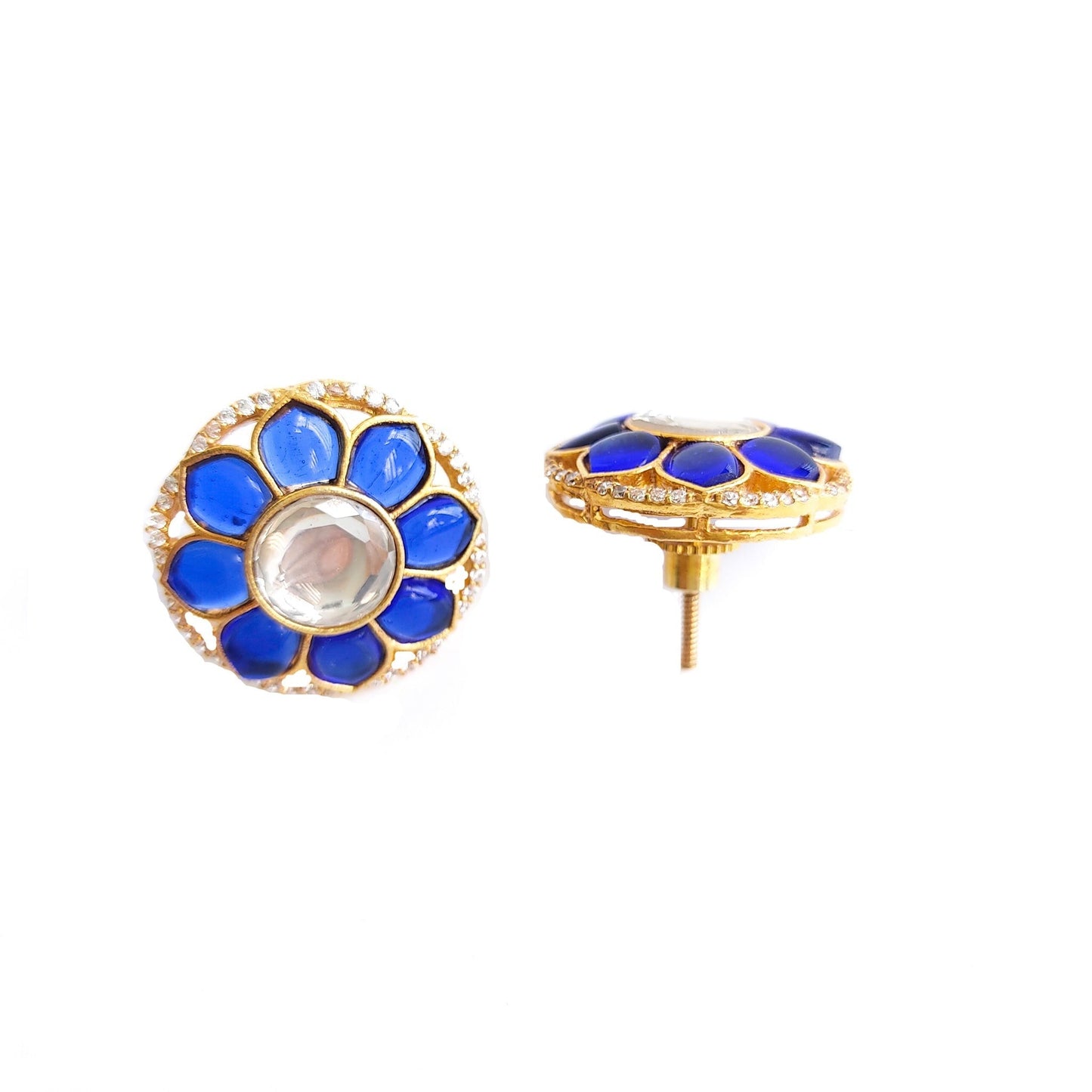 blue earrings studs