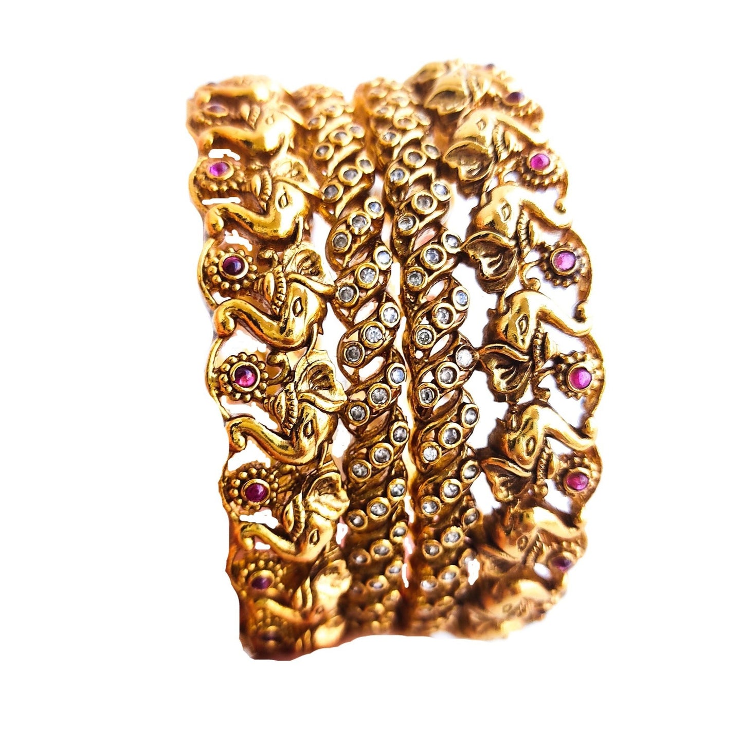 gold plated broad bridal kada bangles