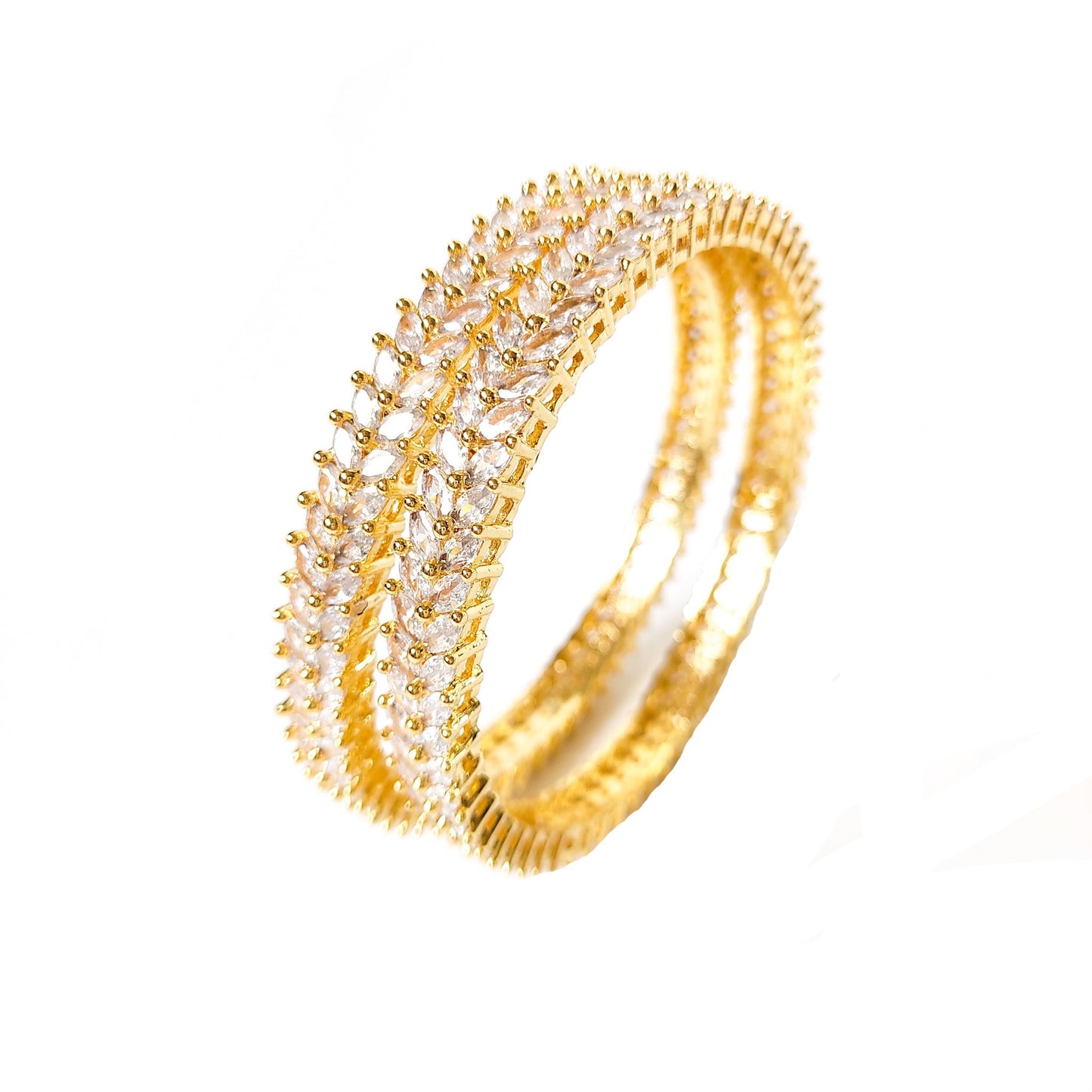 Gold plated american Diamond zircon bangles for women