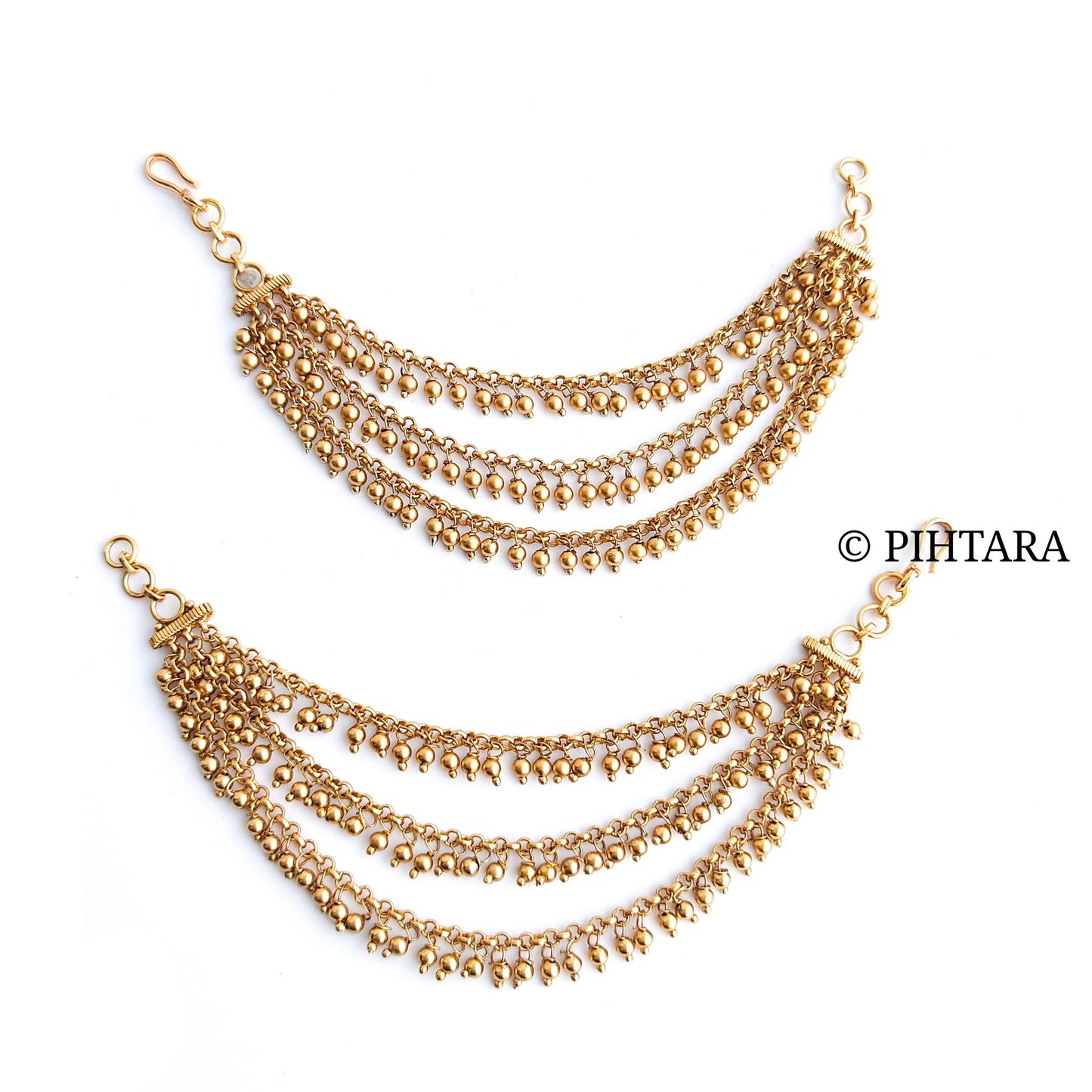 gold ear chains and maatils