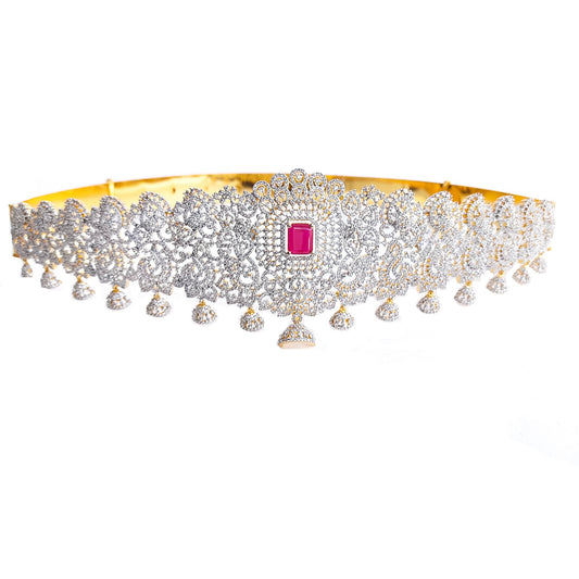 artificial diamond hip belt vaddanam