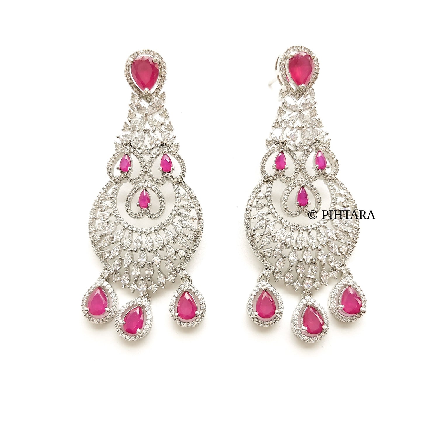 white stones bridal diamond choker set with ruby stones