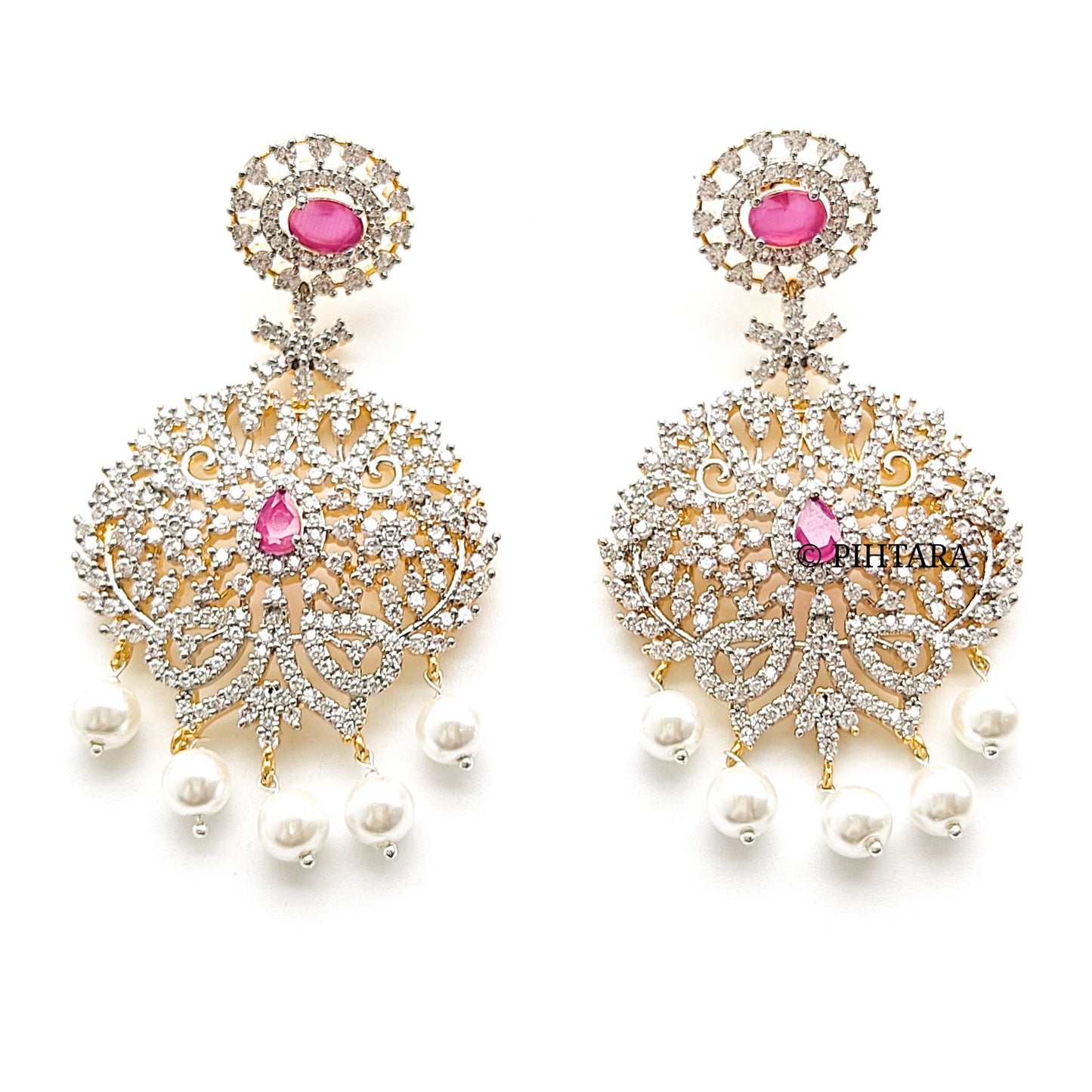white stone bridal necklace set