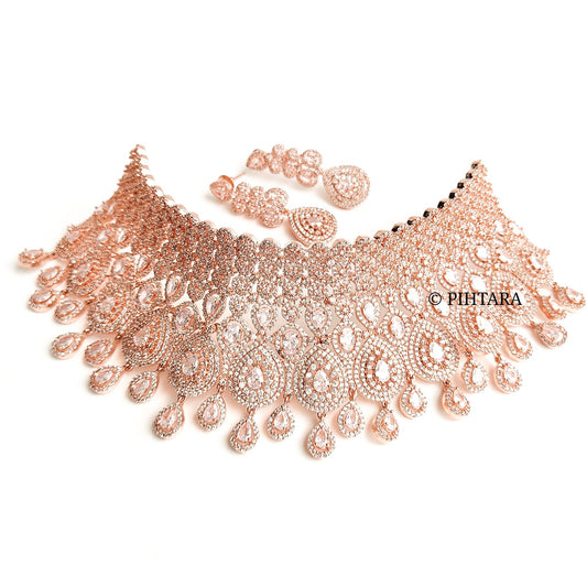 Rose gold bridal choker
