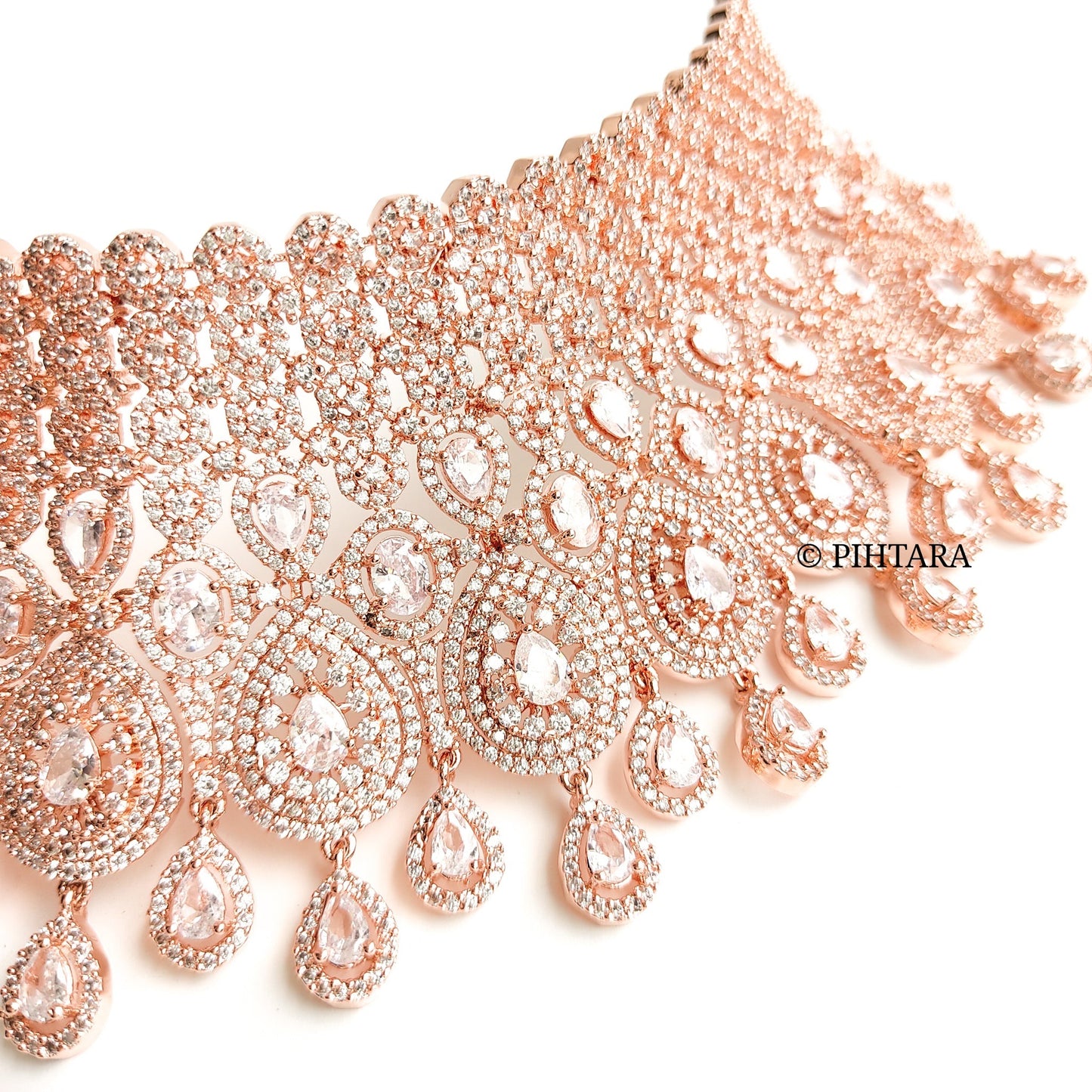 Rose gold bridal choker