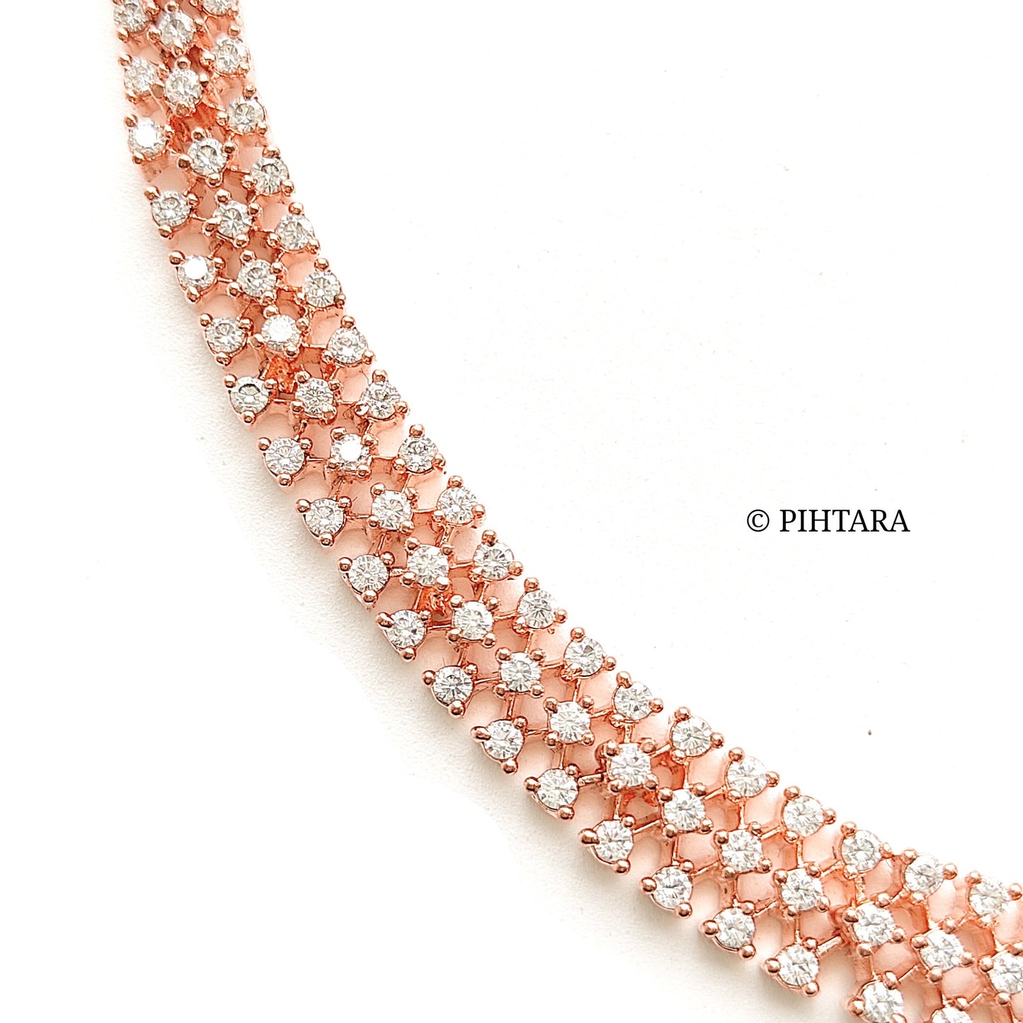 single line diamond tennis necklace set