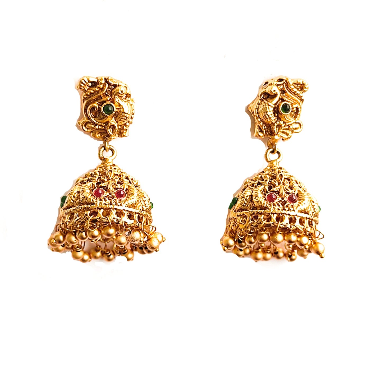 Antique gold necklace set with annapakshi