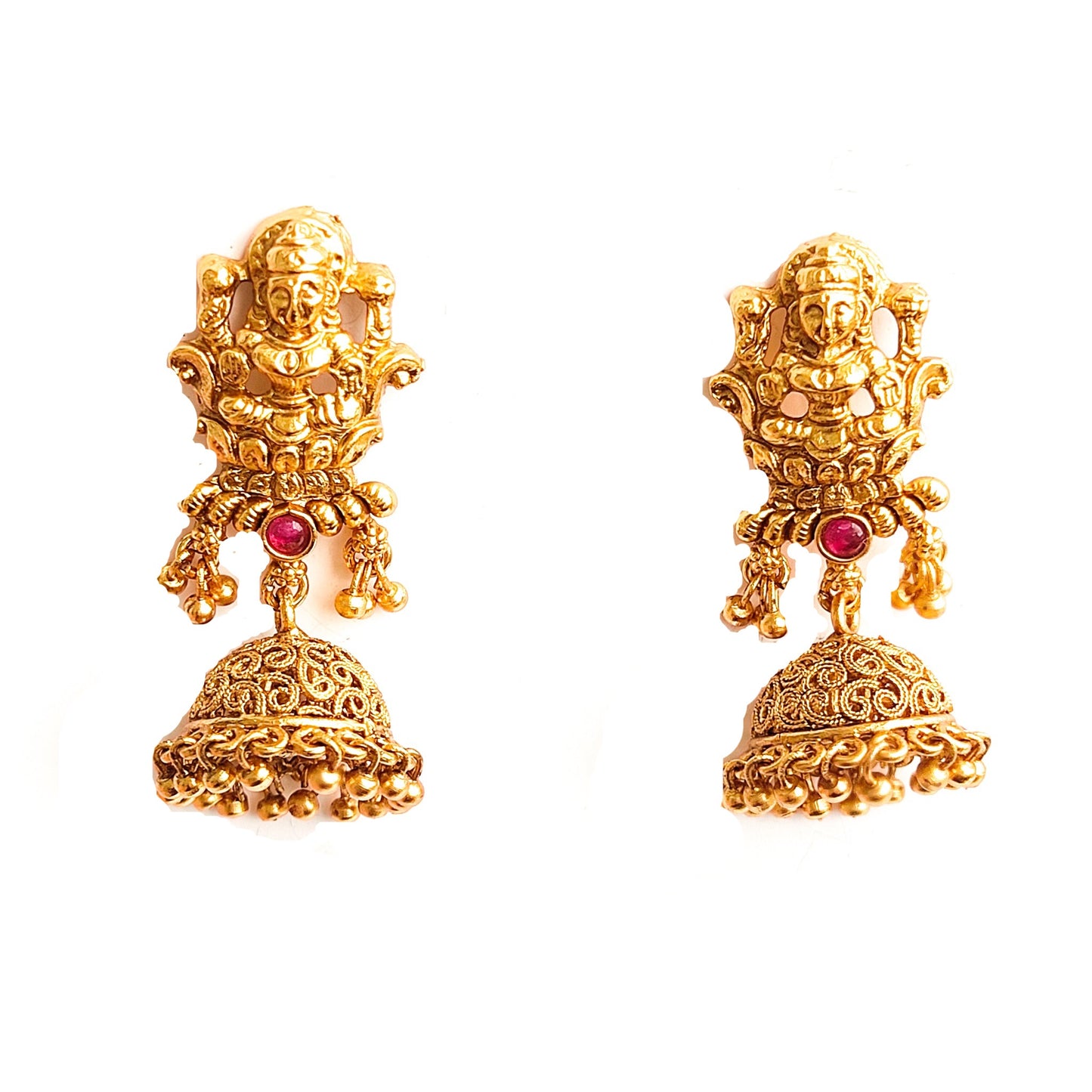 Antique gold lakshmi necklace set. Temple jewellery