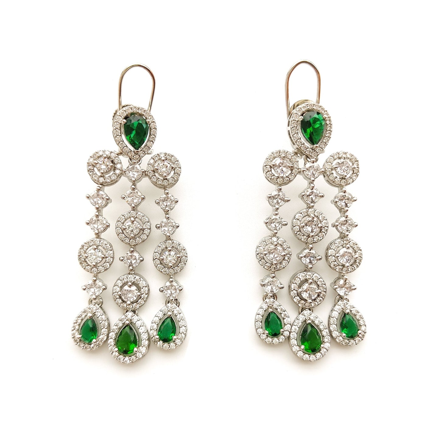 emerald green diamond necklace set