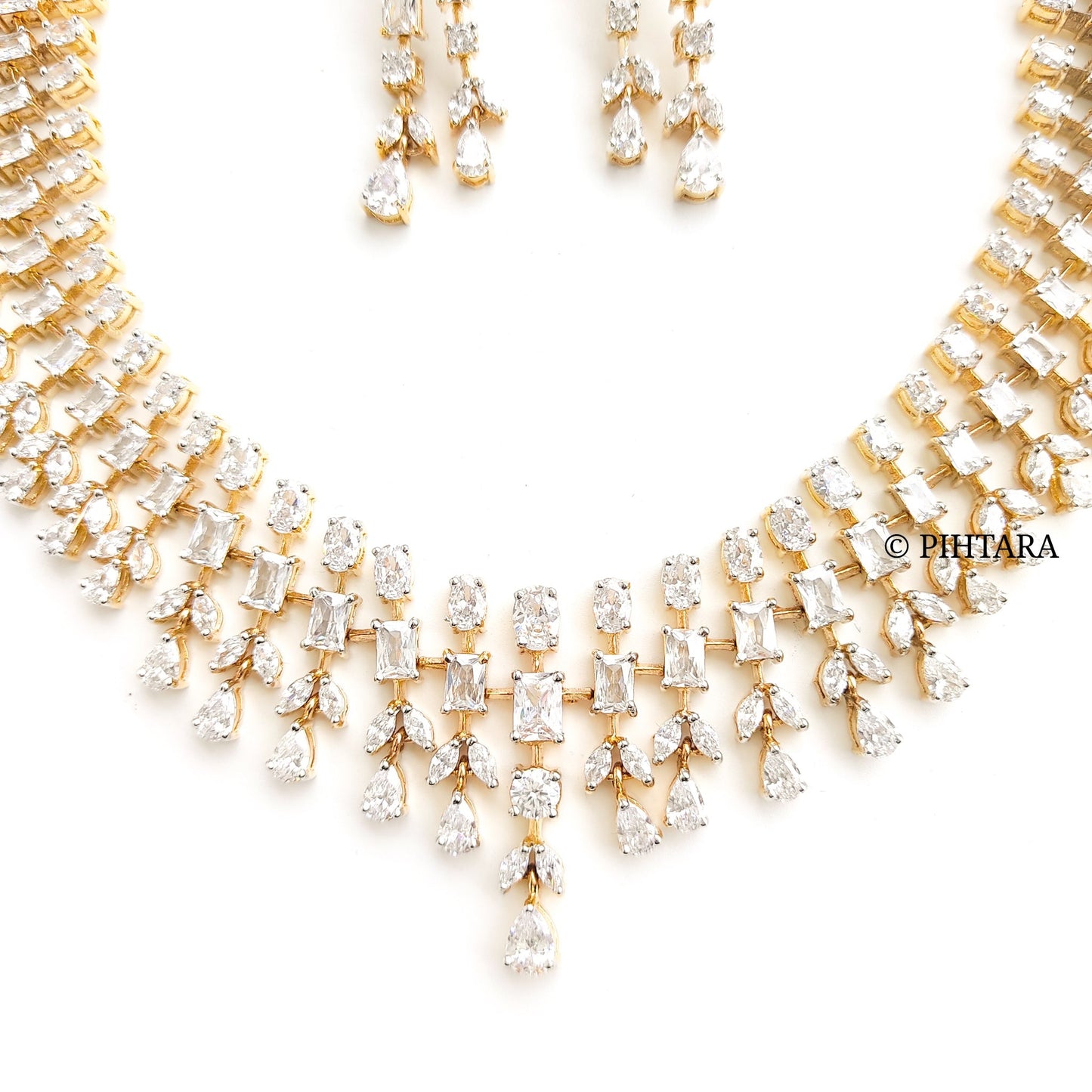 white stone necklace set