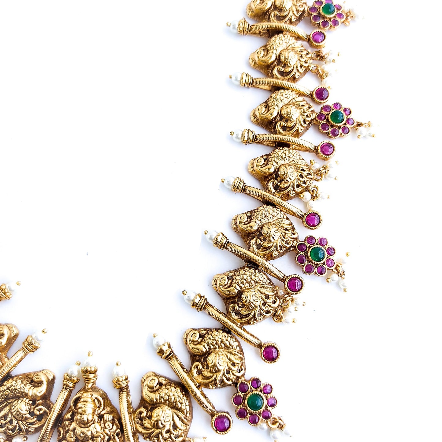 Nakshi haaram with pearls