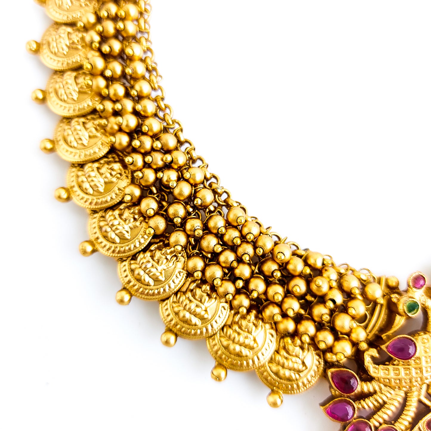 Antique coin design necklace set. Kaasu malai.