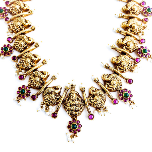 Nakshi haaram with pearls