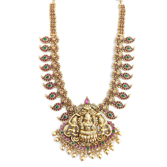Mango haaram with lakshmi pendant