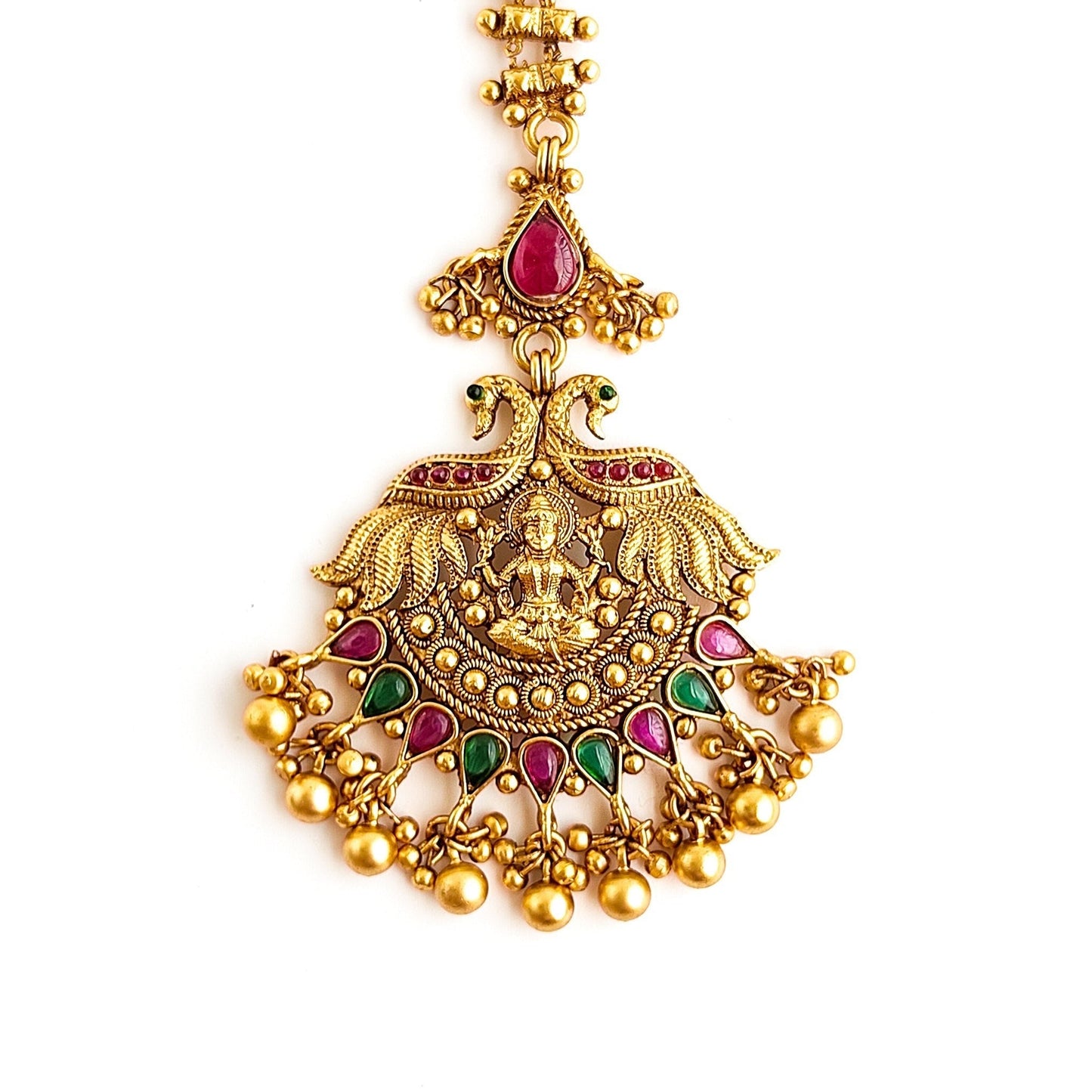 Antique maang tikka with lakshmi for south Indian brides and wedding jewellery