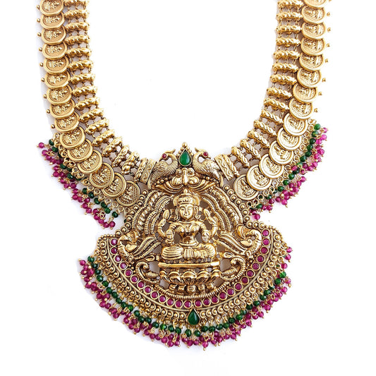 kaasu haaram with lakshmi pendant