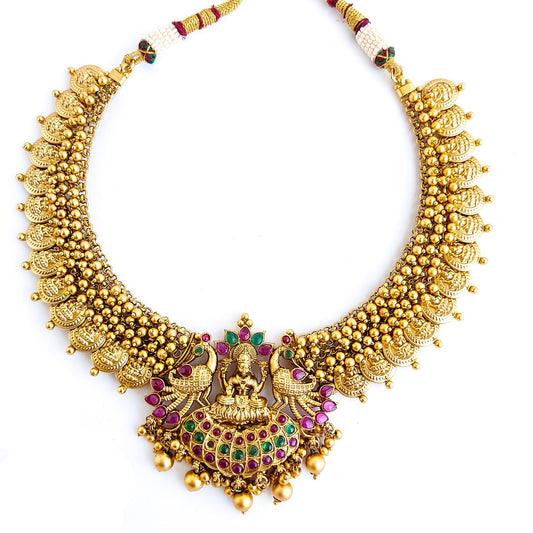 Antique coin design necklace set. Kaasu malai.