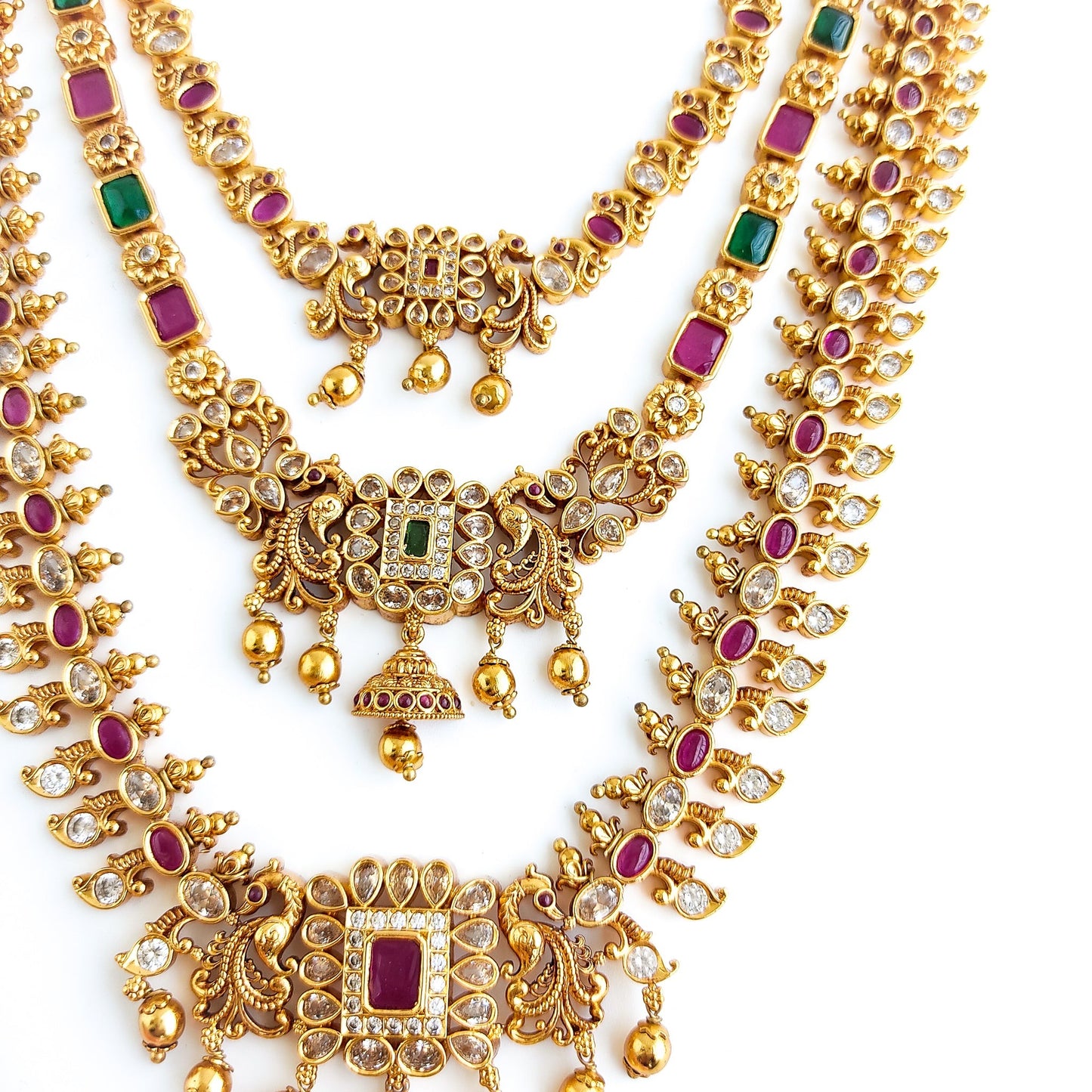 Multi layered stone studded long haar