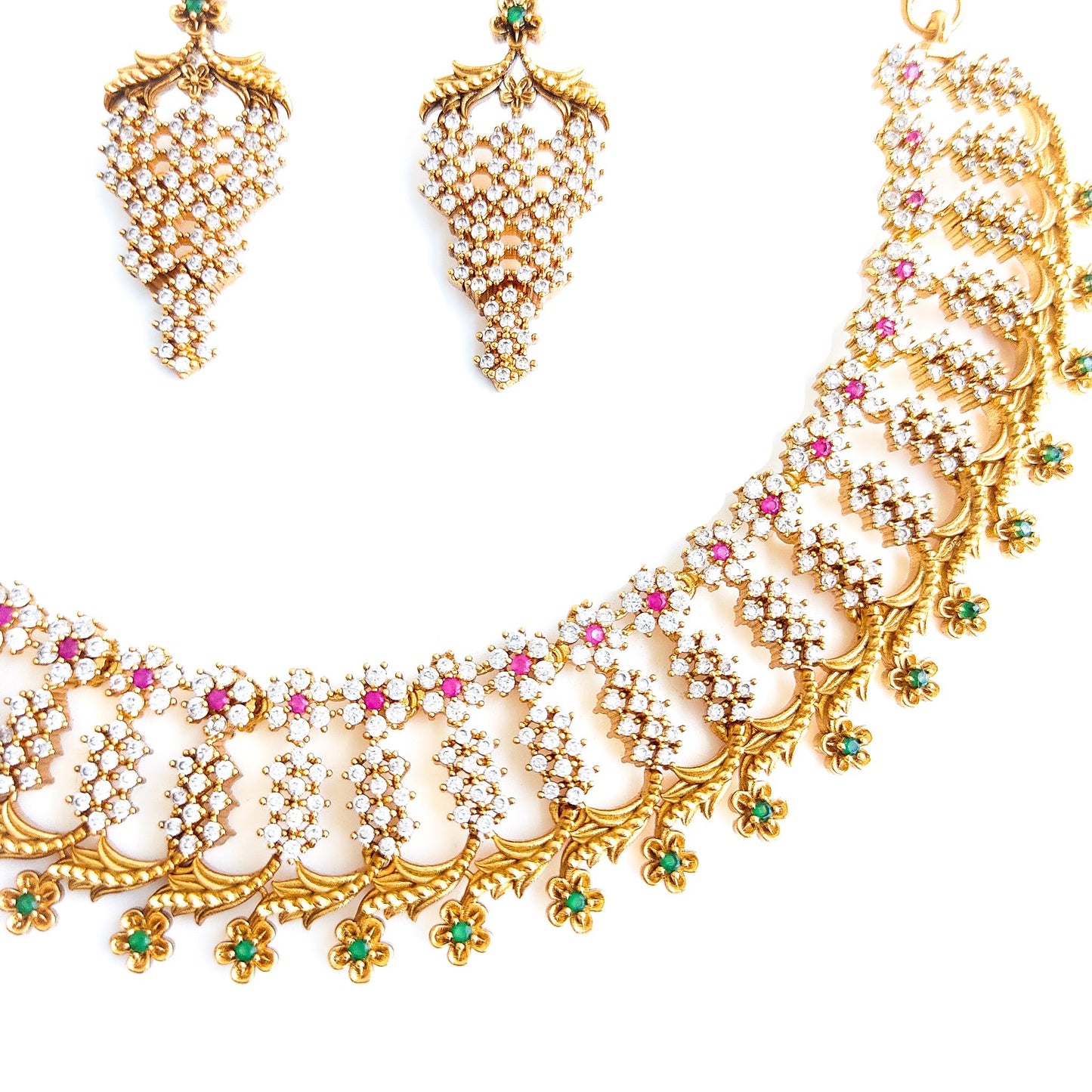 white stone american diamond necklace