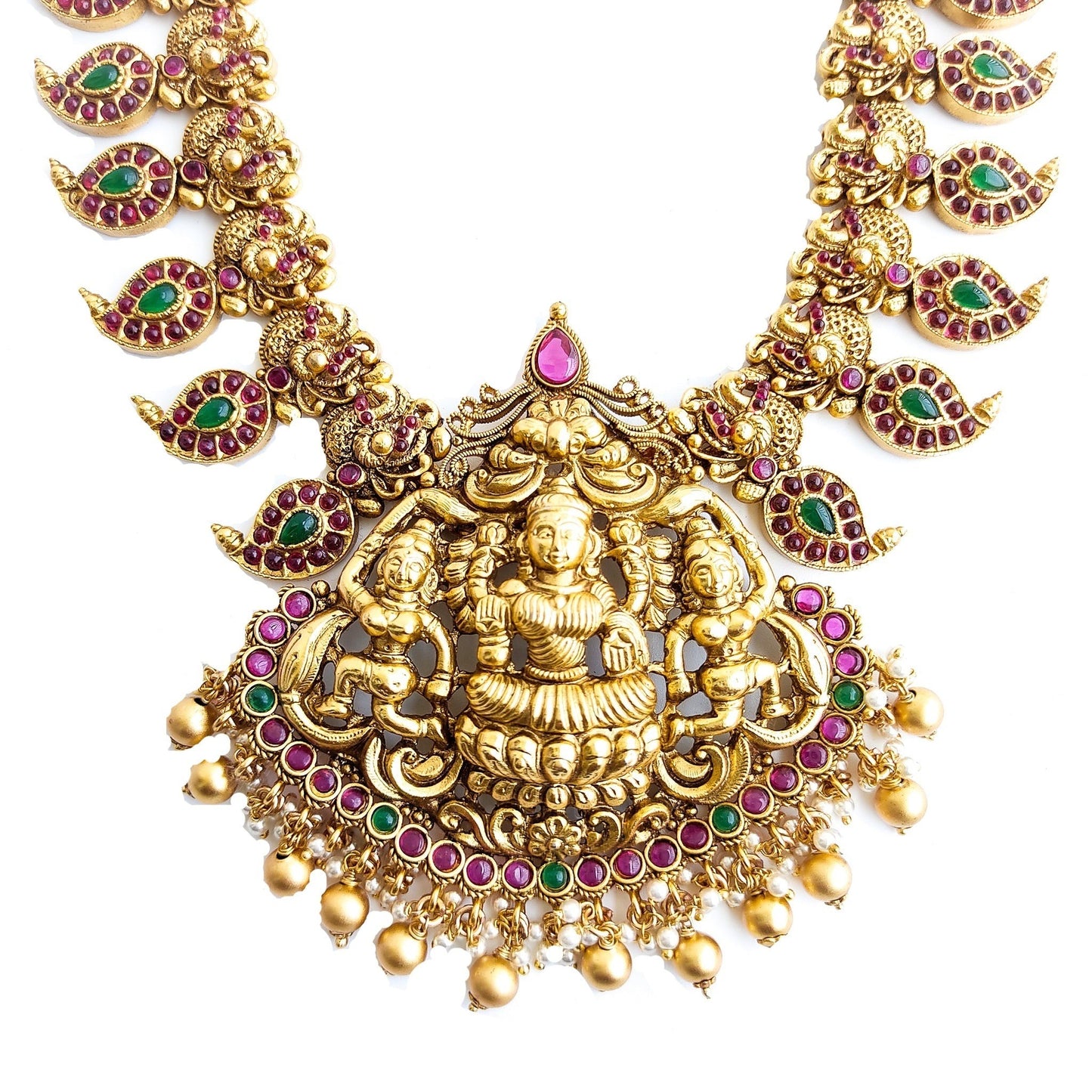Mango haaram with lakshmi pendant