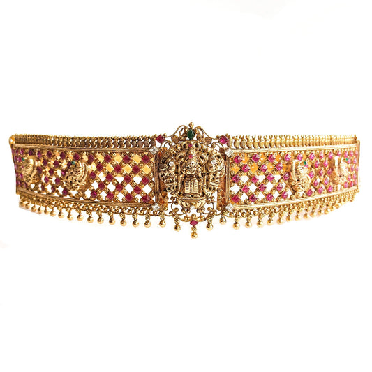 Designer gold bridal jadau kundan hip belt for sarees with price