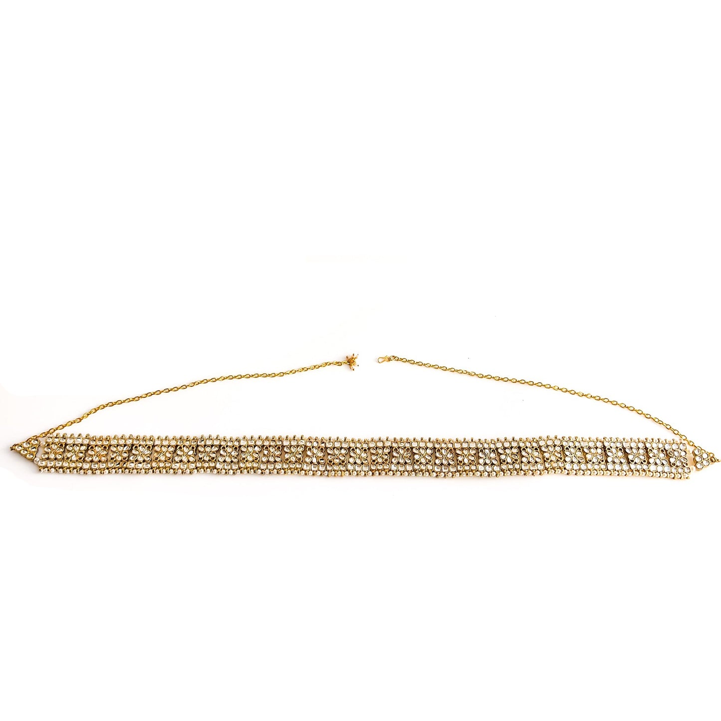 Plain kundan hip belt for lehengas