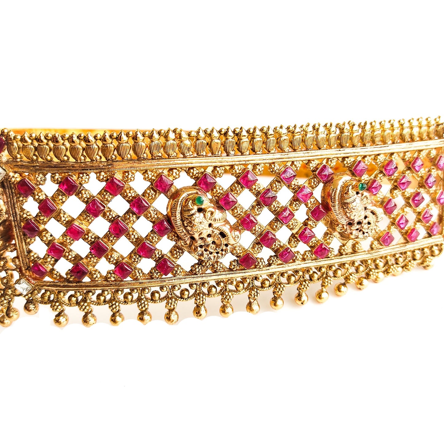 Designer gold bridal jadau kundan hip belt for sarees with price
