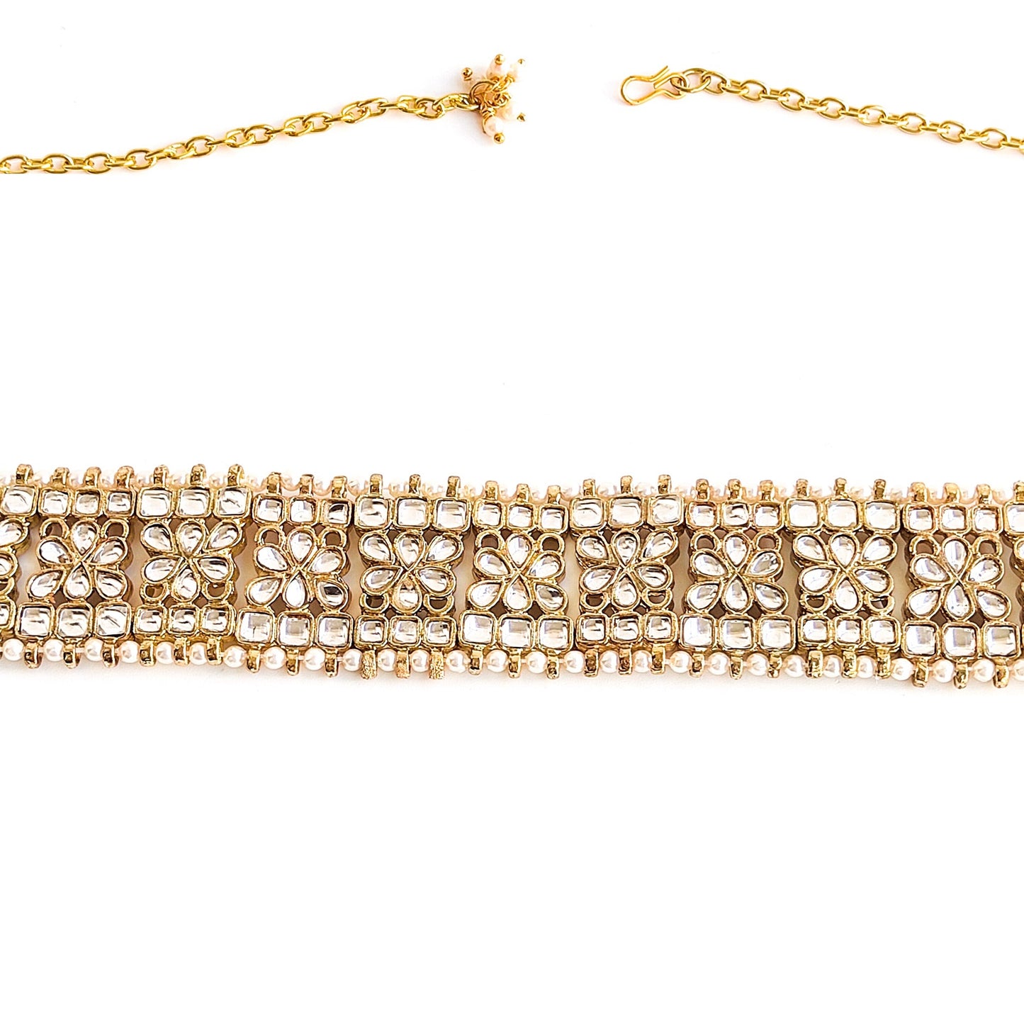 Plain kundan hip belt for lehengas