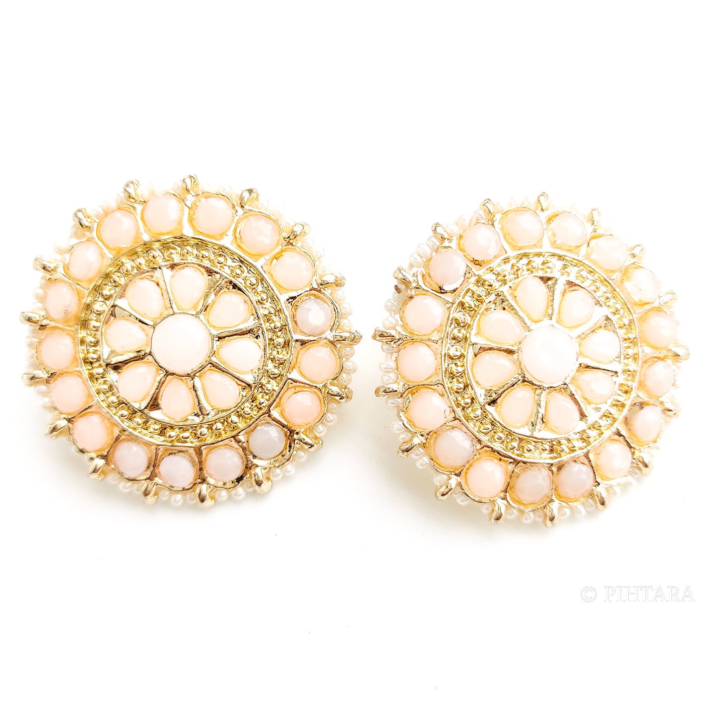 Baby pink choker set. Pastel pink stone choker set.