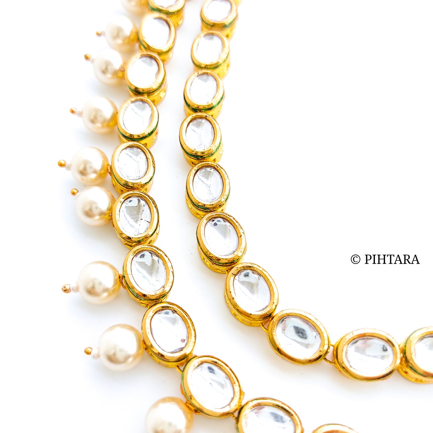2 layered kundan haar with pearls