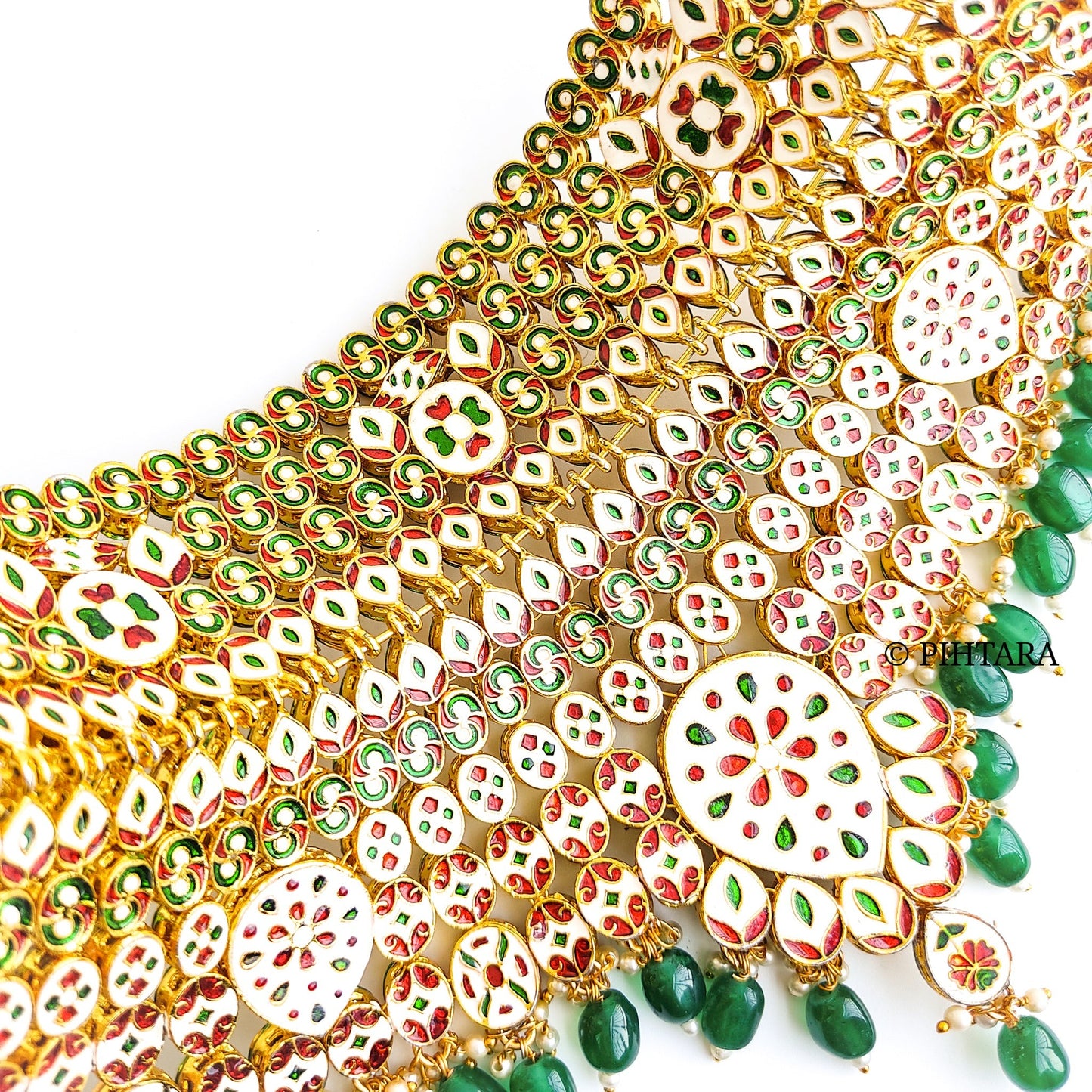 Bridal kundan necklace set with tikka