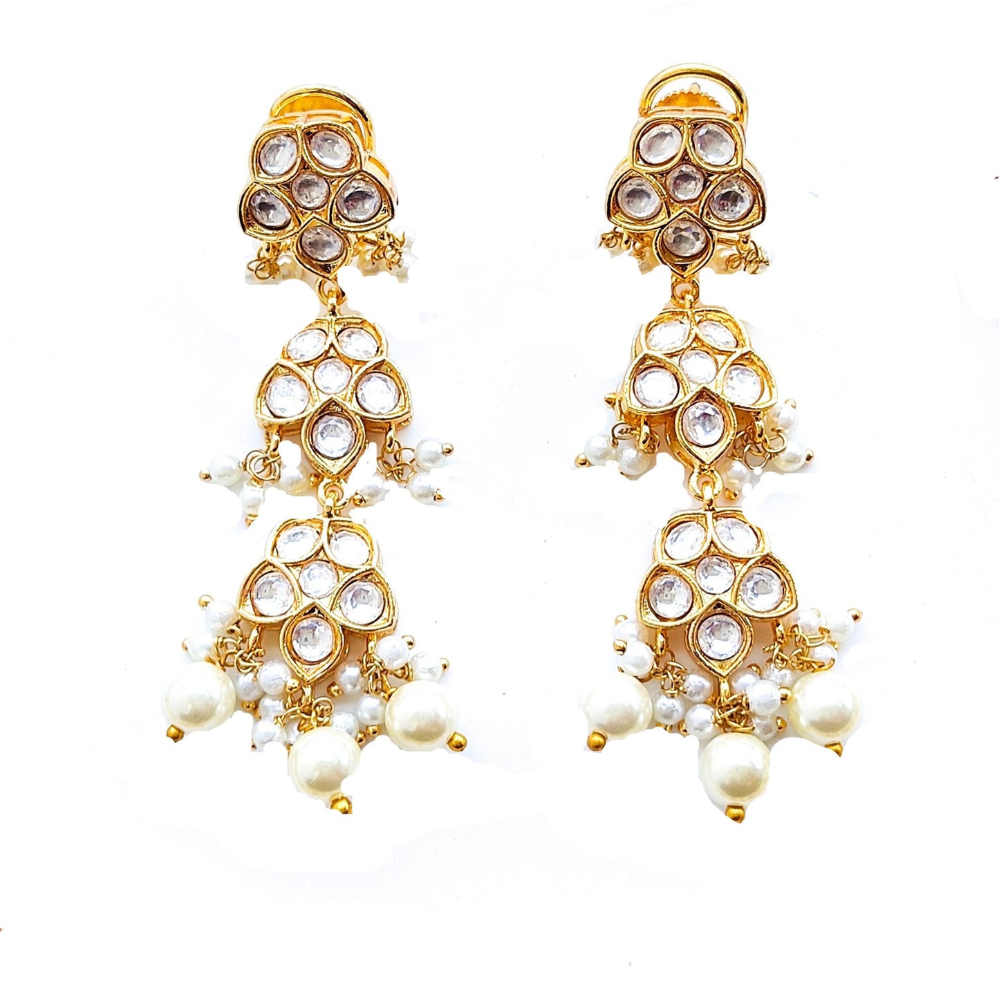 simple kundan necklace with pearls