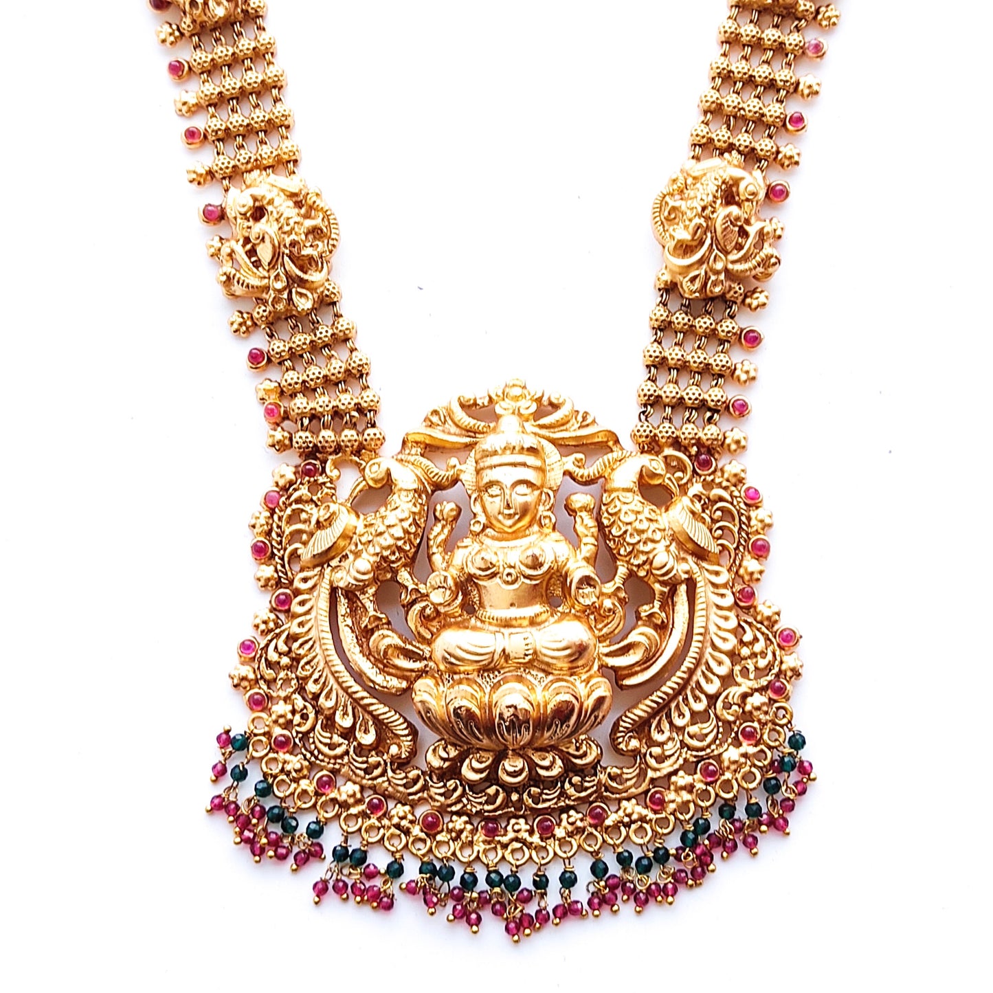long bridal gold-plated necklace set