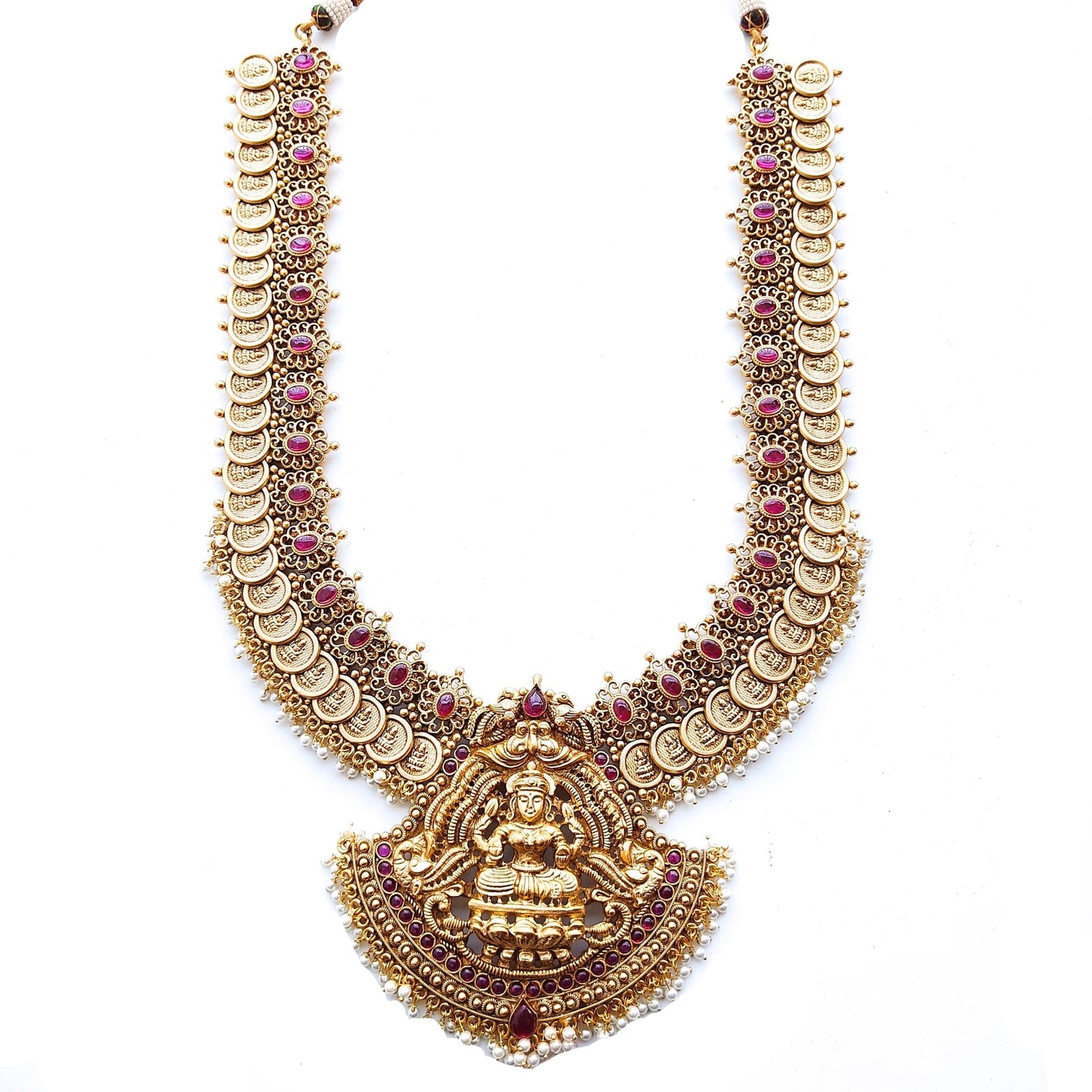 antique long necklace, temple jewellery