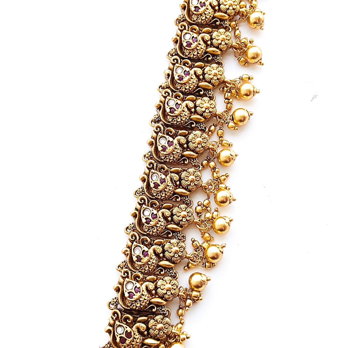 antique gold long necklace set