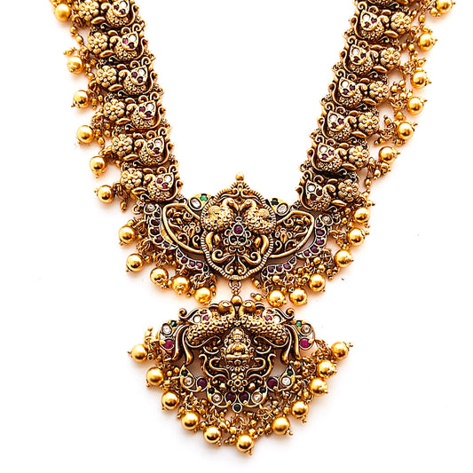 antique gold long necklace set