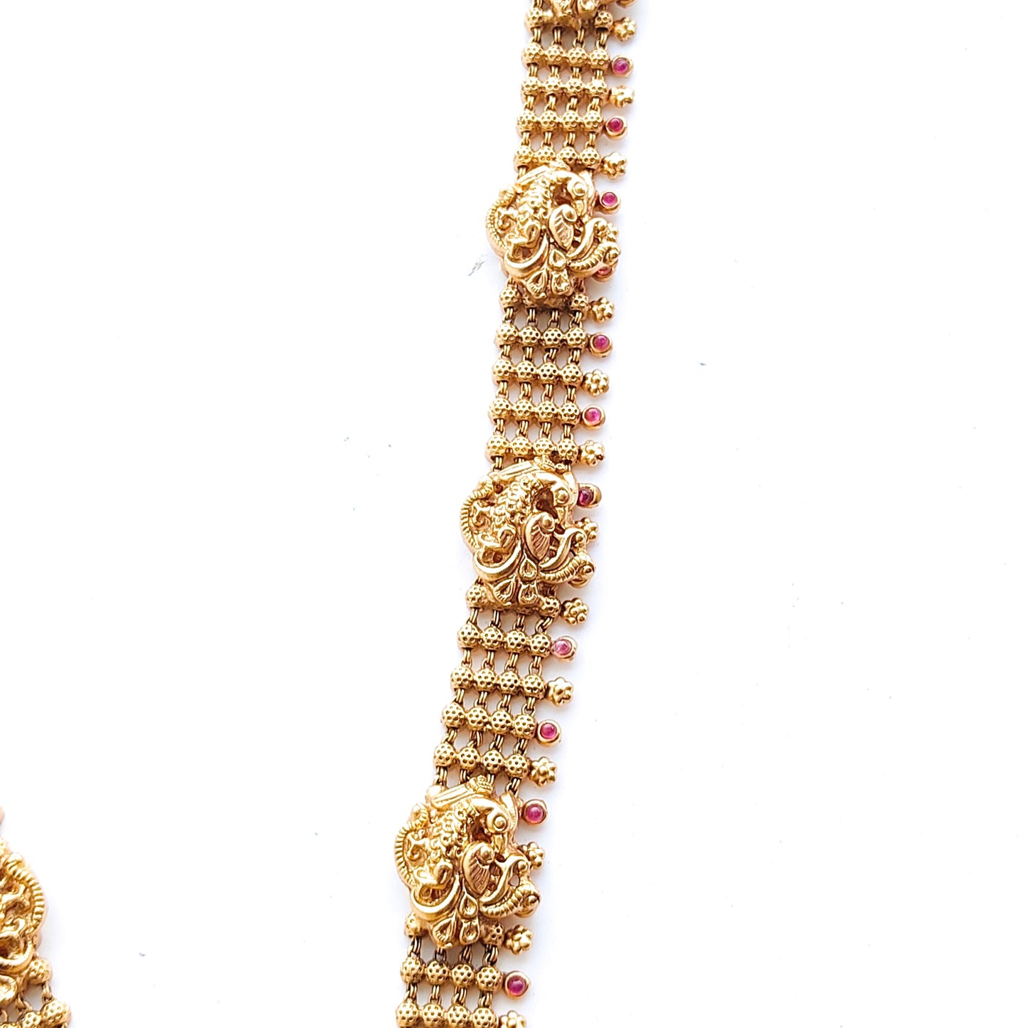 long bridal gold-plated necklace set