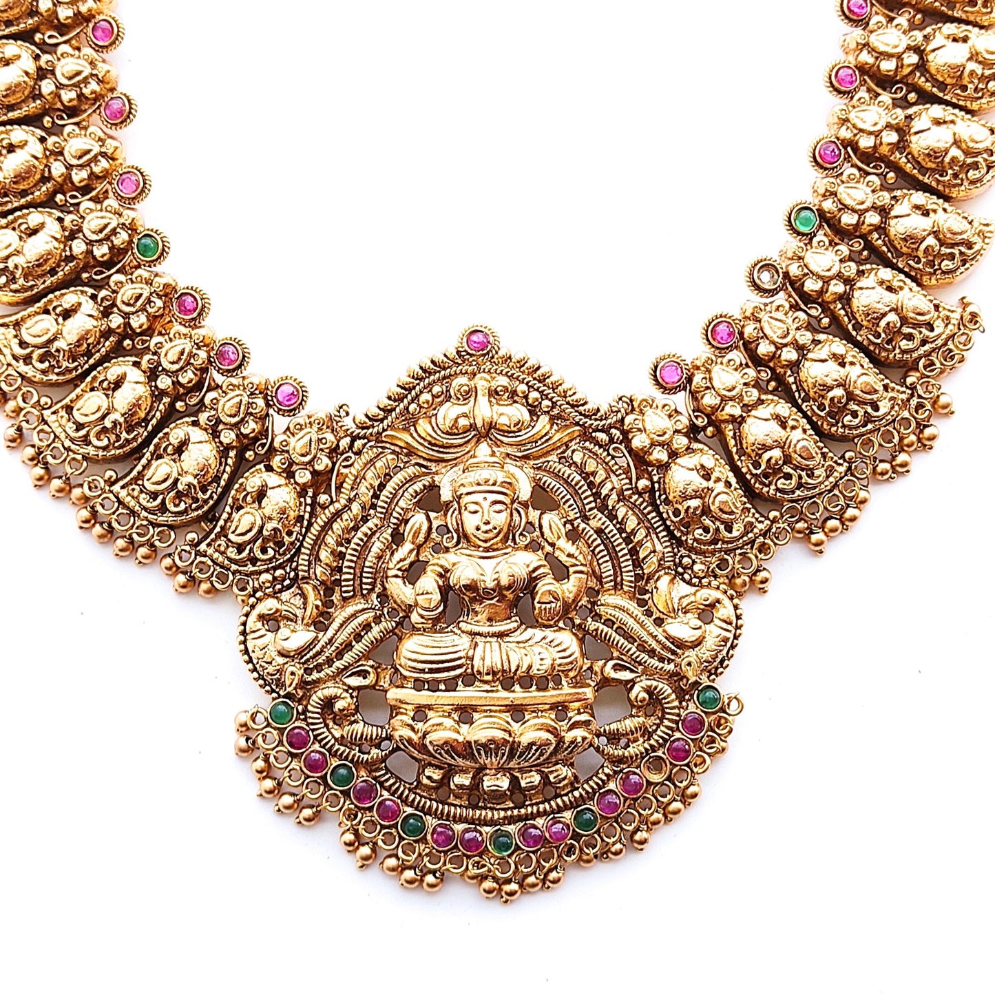 antique lakshmi necklace. temple jewellery