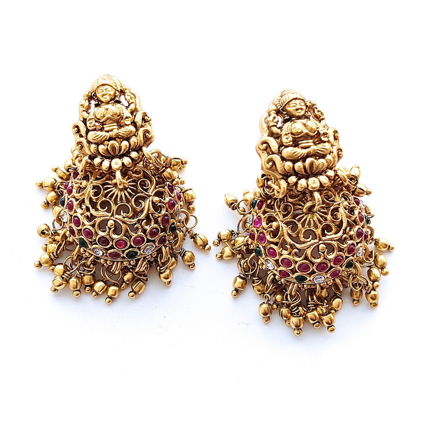 antique gold long necklace set