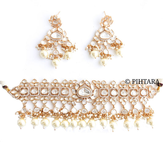 polki choker set with pearls