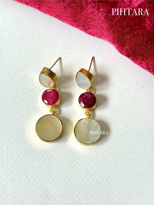 Moonstone Ruby earrings