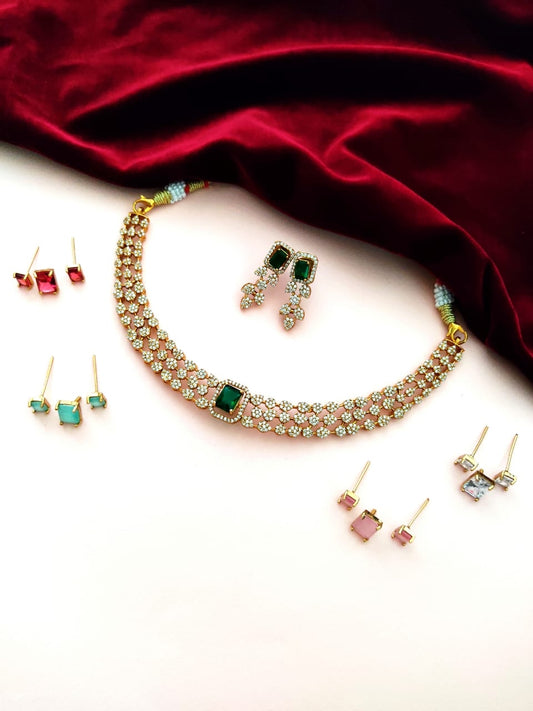 Changeable Stones Necklace Set