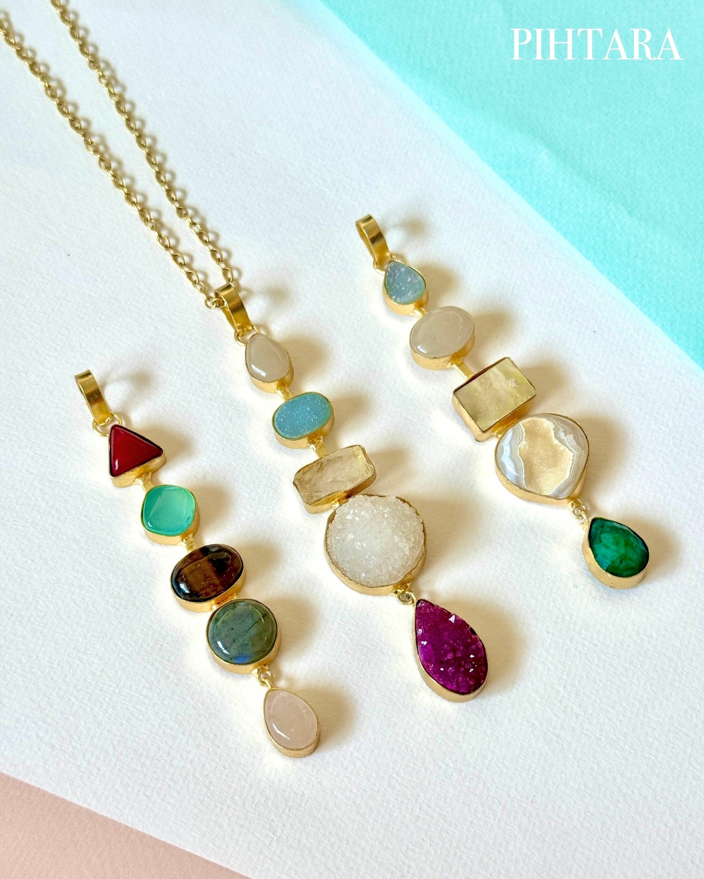Statement Natural Stone pendants