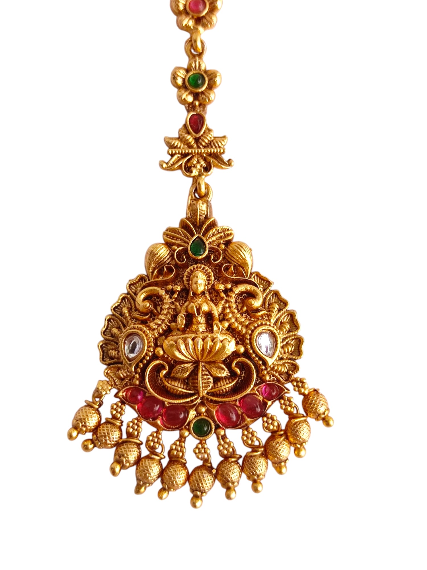 Antique gold maang tikka 