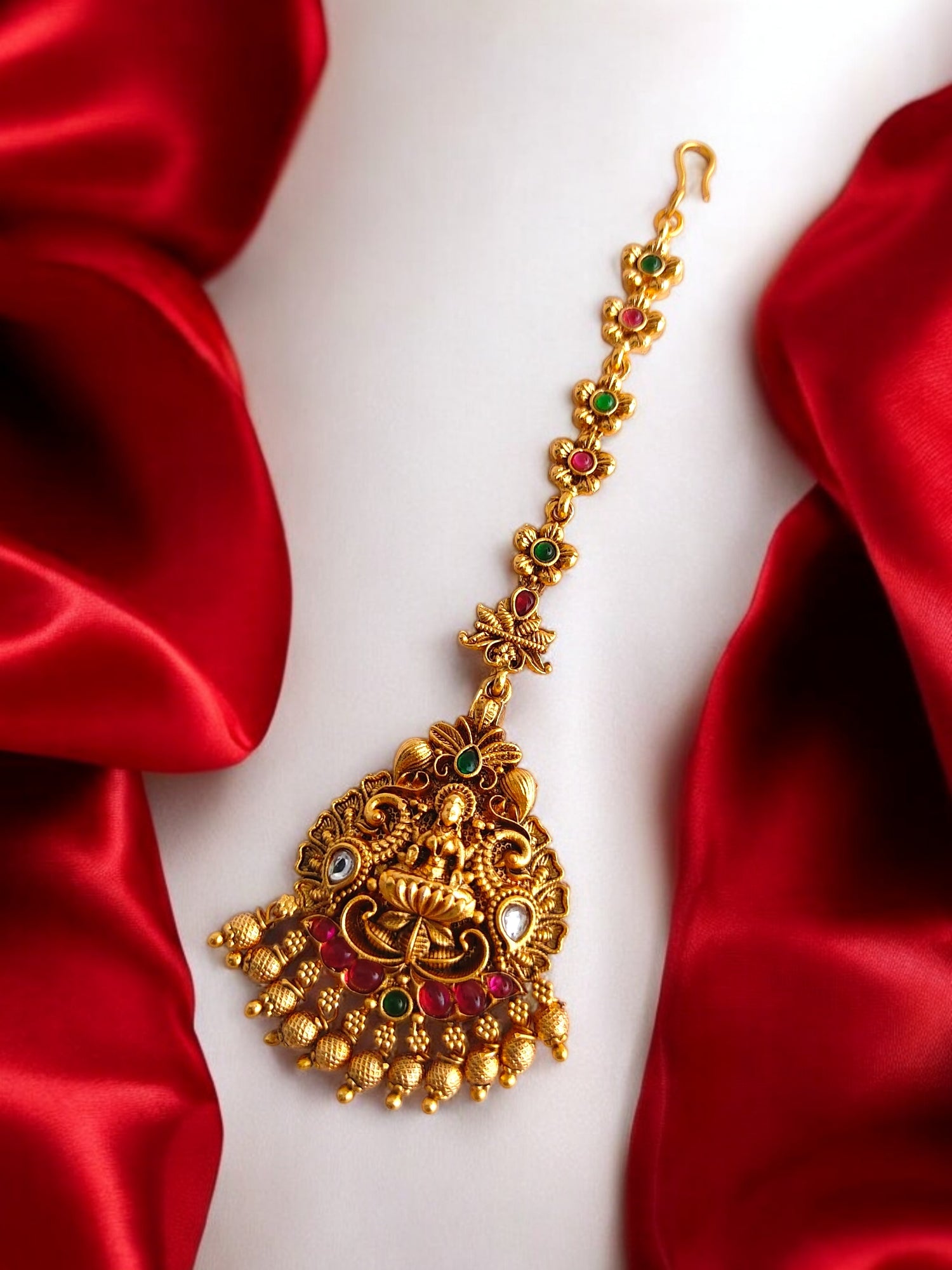 Antique gold maang tikka 