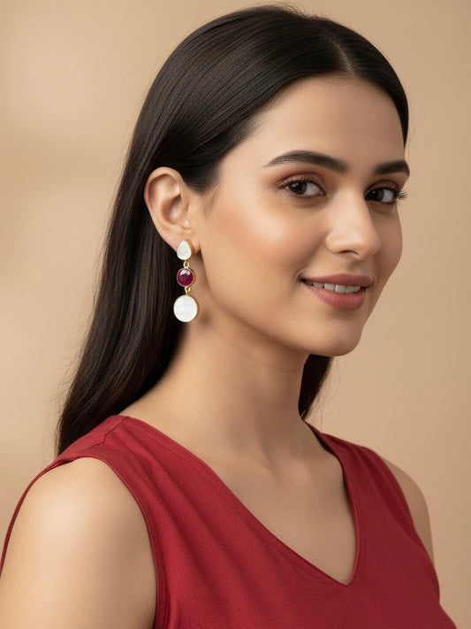 Moonstone Ruby earrings