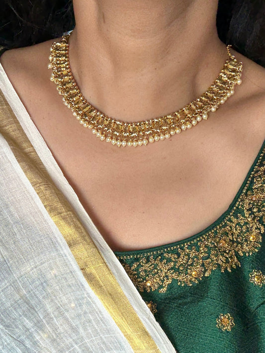 Gold-plated Pearl Necklace Set