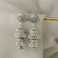 Silver-plated jhumkas