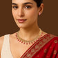 Gold-plated necklace set with red stones for women online-1