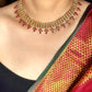 Gold-plated necklace set with red stones for women online-3